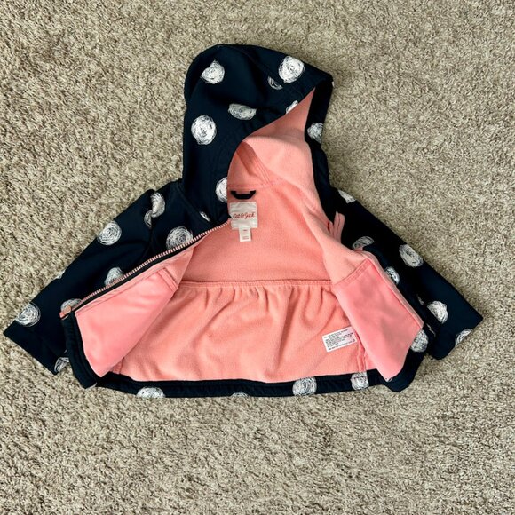 Girls' Cat & Jack Polka Dot Jacket I Size 18M I Black, White & Pink - Picture 3 of 6